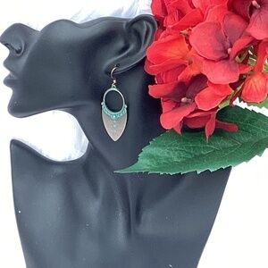 BOGO New Turquoise Blue & Copper Pointed Dangle Southwestern Bohemian Earrings